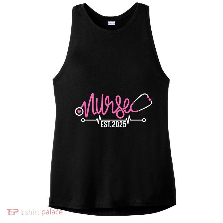 New Nurse Est 2025 Rn Nursing School Graduation Graduate Bsn Ladies PosiCharge Tri-Blend Wicking Tank