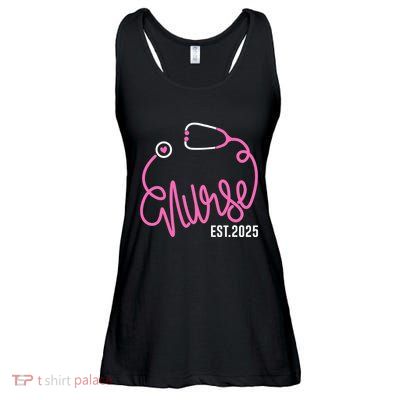 New Nurse Est 2025 Rn Nursing School Graduation Graduate Bsn Ladies Essential Flowy Tank
