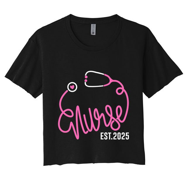 New Nurse Est 2025 Rn Nursing School Graduation Graduate Bsn Crop Top