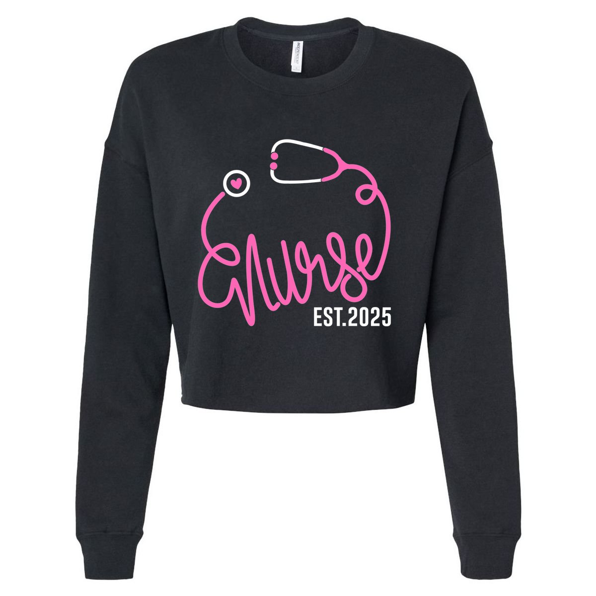 New Nurse Est 2025 Rn Nursing School Graduation Graduate Bsn Cropped Pullover Crew