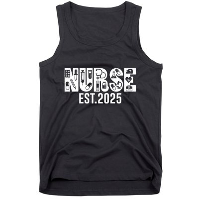 New Nurse Est 2025 Rn Nursing School Graduation Graduate Bsn Tank Top