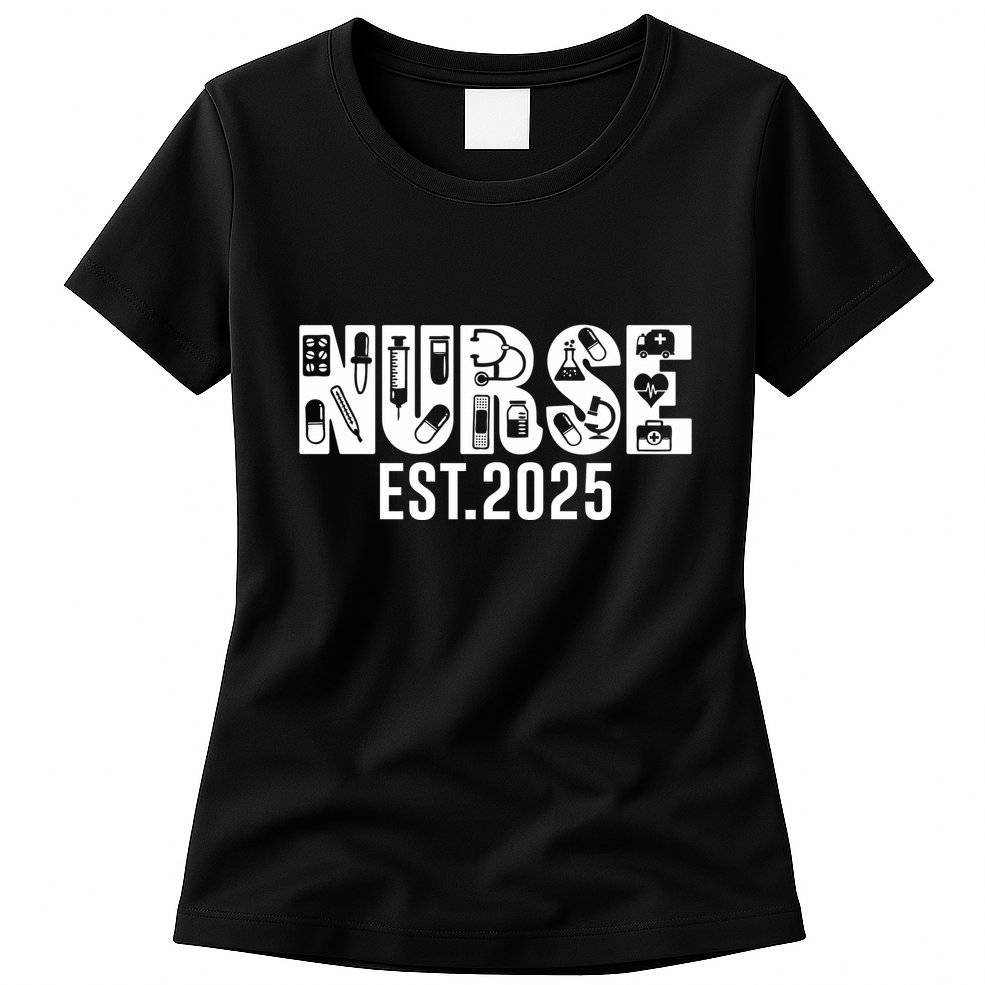 New Nurse Est 2025 Rn Nursing School Graduation Graduate Bsn Womens T-Shirt