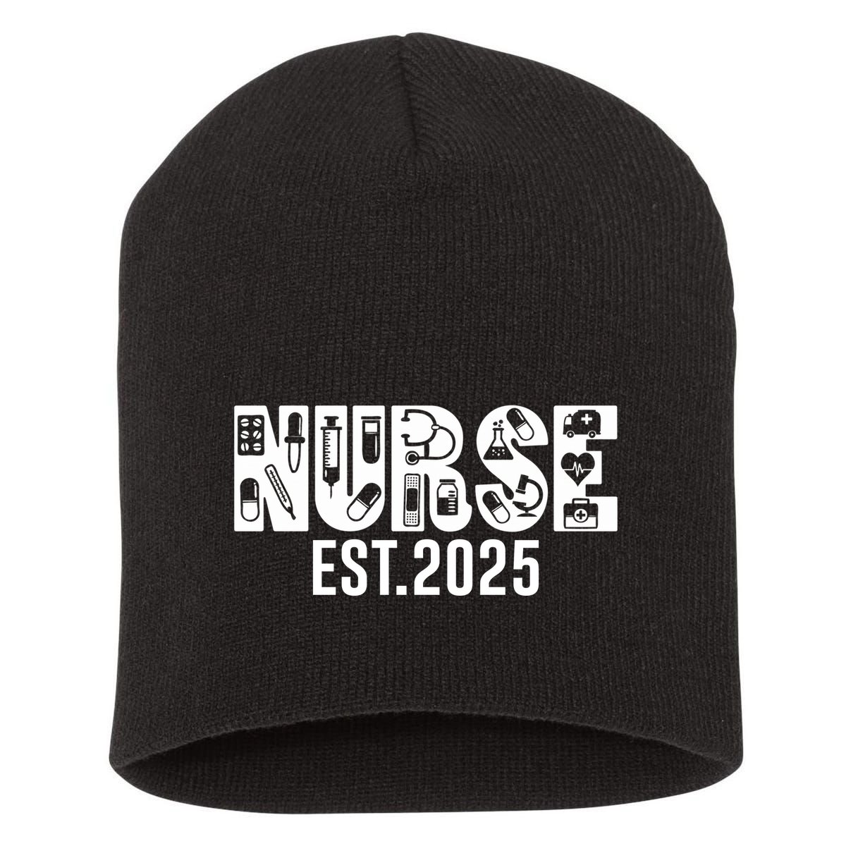 New Nurse Est 2025 Rn Nursing School Graduation Graduate Bsn Short Acrylic Beanie