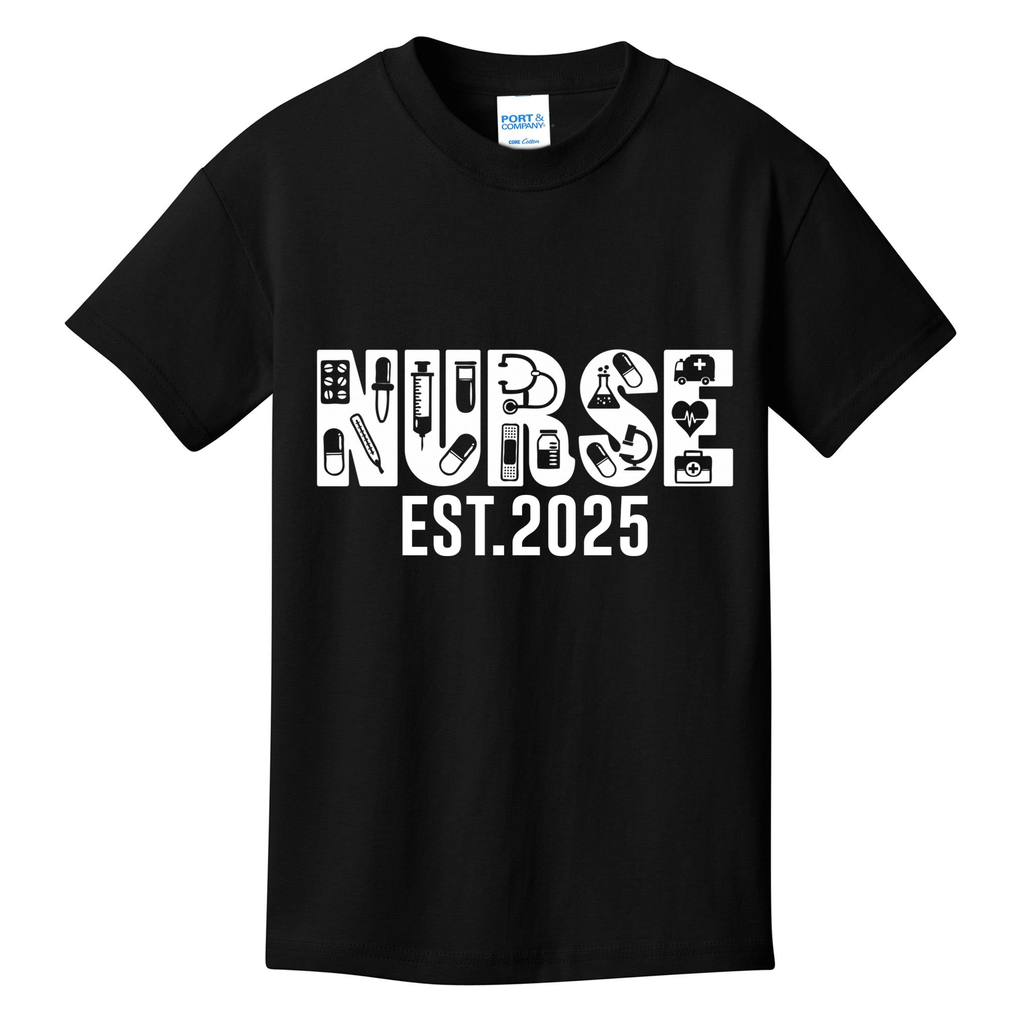 New Nurse Est 2025 Rn Nursing School Graduation Graduate Bsn Kids T-Shirt