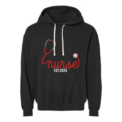 New Nurse Est 2025 Rn Nursing School Graduation Graduate Bsn Garment-Dyed Fleece Hoodie