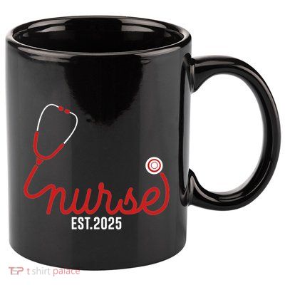 New Nurse Est 2025 Rn Nursing School Graduation Graduate Bsn 11oz C Handle Ceramic Mug
