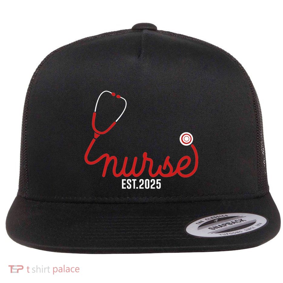New Nurse Est 2025 Rn Nursing School Graduation Graduate Bsn Flatbill Hat