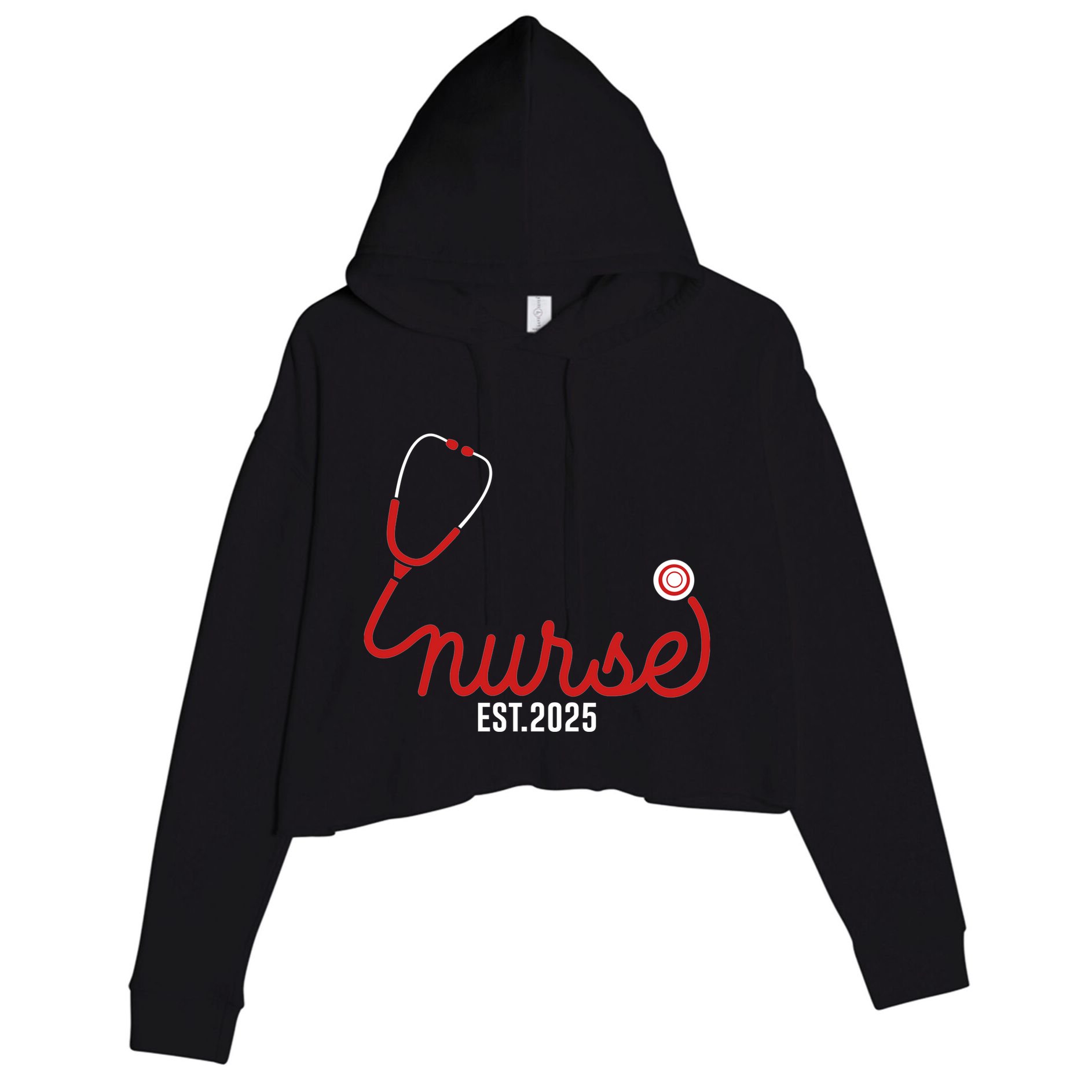 New Nurse Est 2025 Rn Nursing School Graduation Graduate Bsn Crop Fleece Hoodie