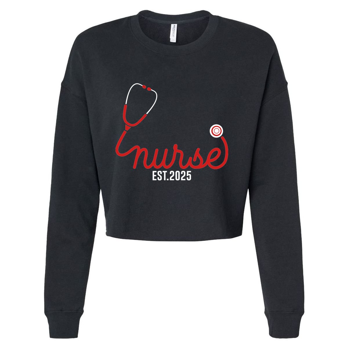 New Nurse Est 2025 Rn Nursing School Graduation Graduate Bsn Cropped Pullover Crew