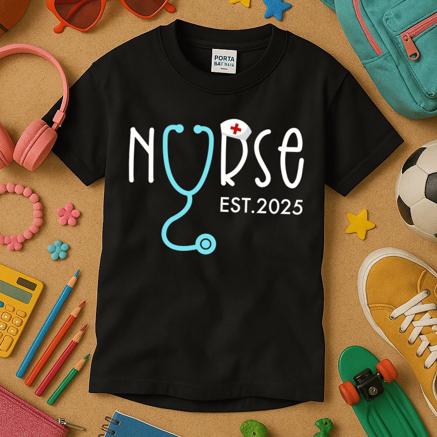 New Nurse Est 2025 Kids T-Shirt