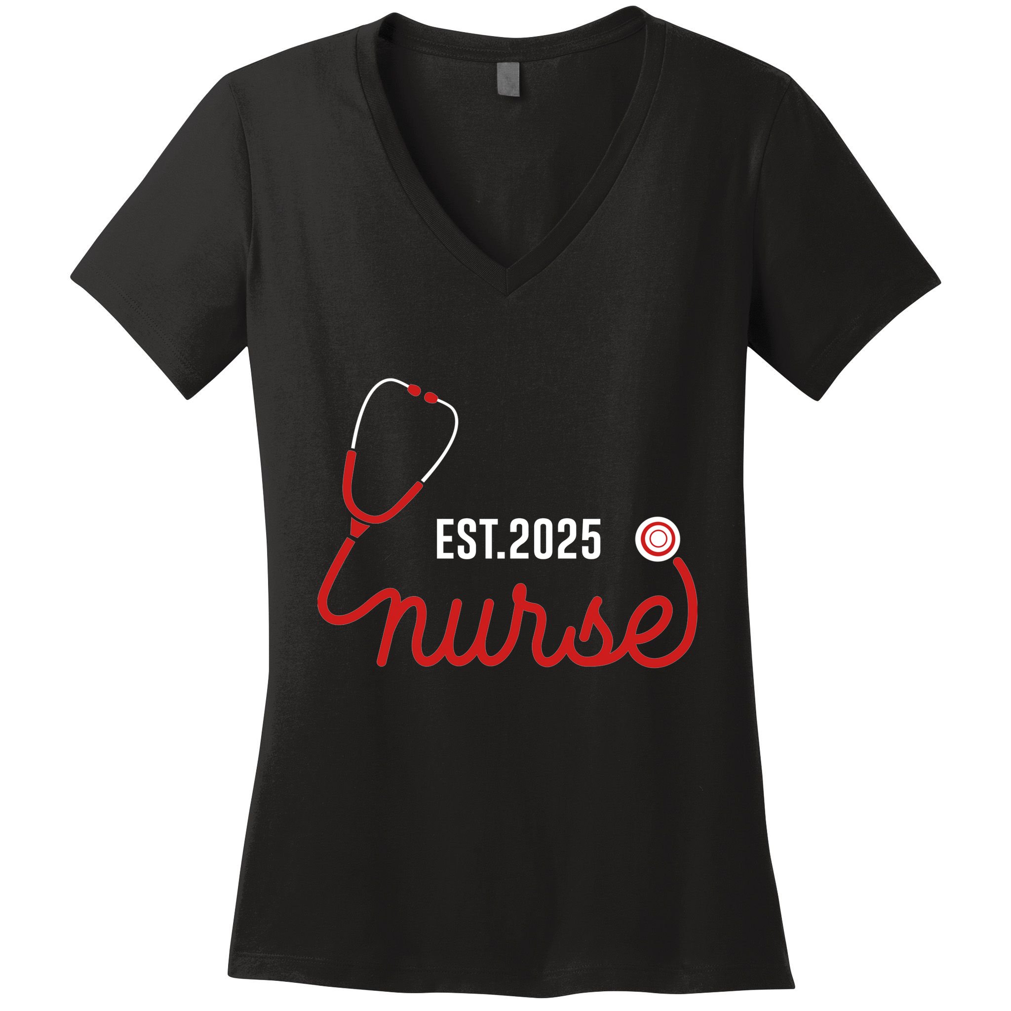 New Nurse Est 2025 Rn Nursing School Graduation Graduate Bsn Women's V-Neck T-Shirt