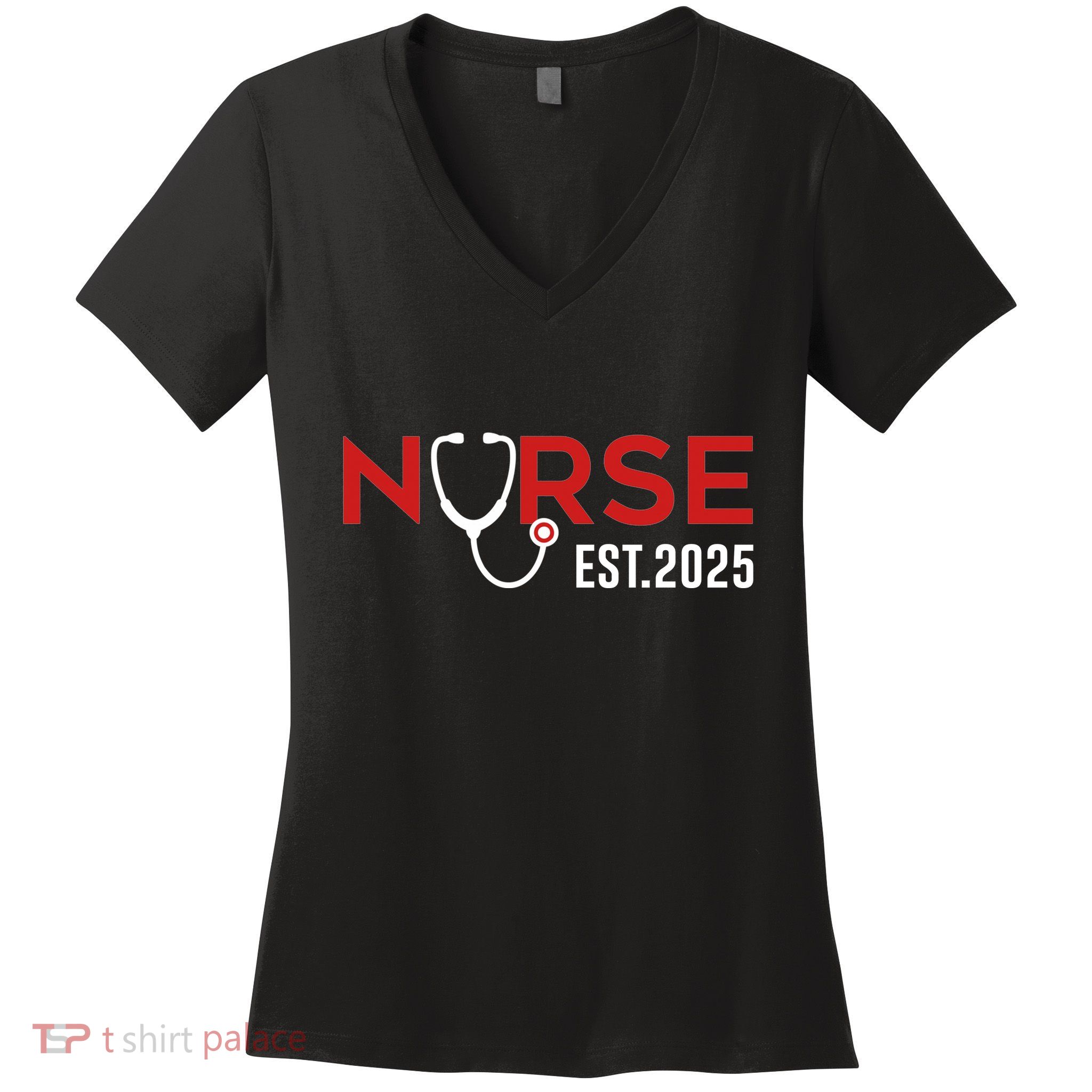 New Nurse Est 2025 Rn Nursing School Graduation Graduate Bsn Women's V-Neck T-Shirt