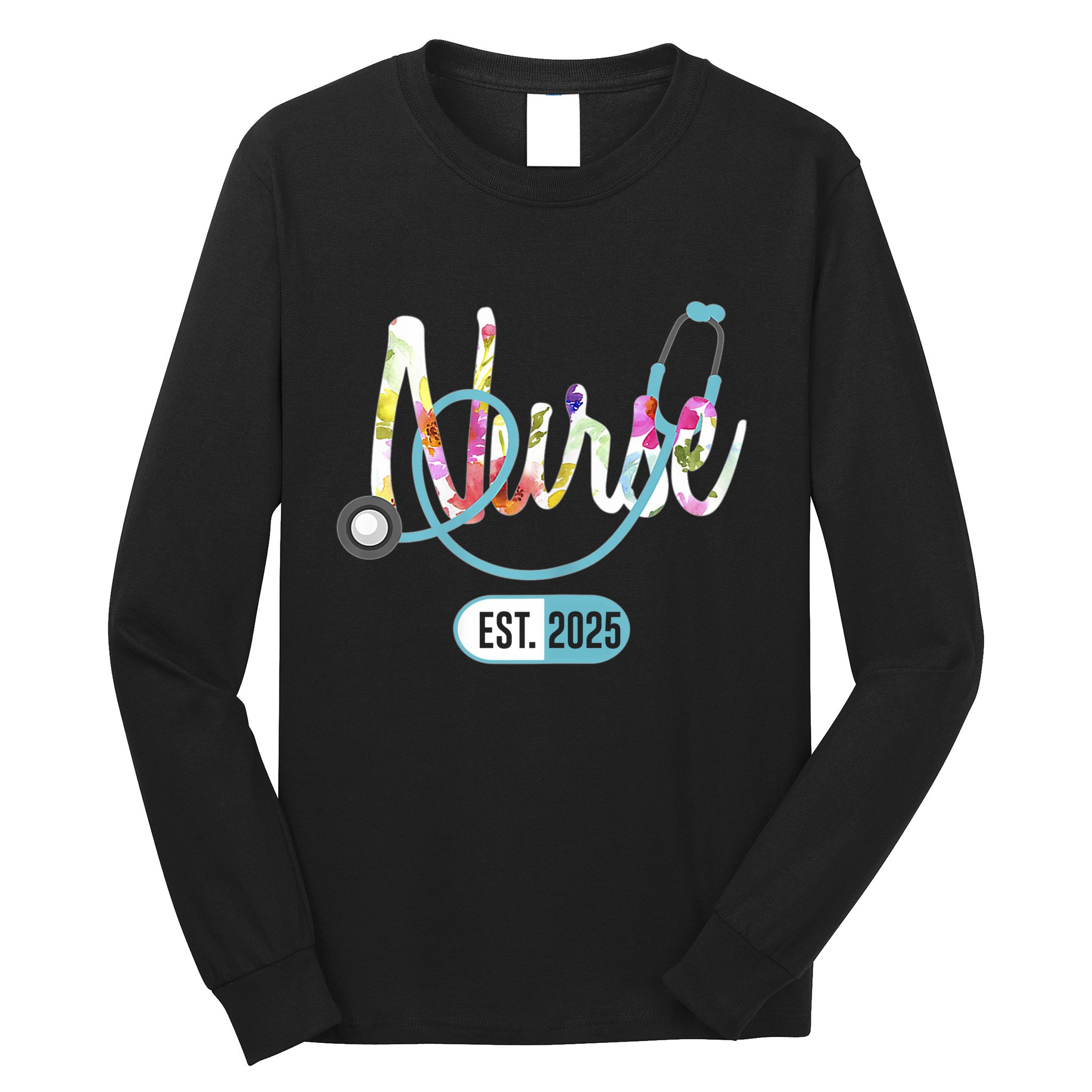 New Nurse Est 2025 Rn Nursing School Graduation Graduate Bsn Long Sleeve Shirt