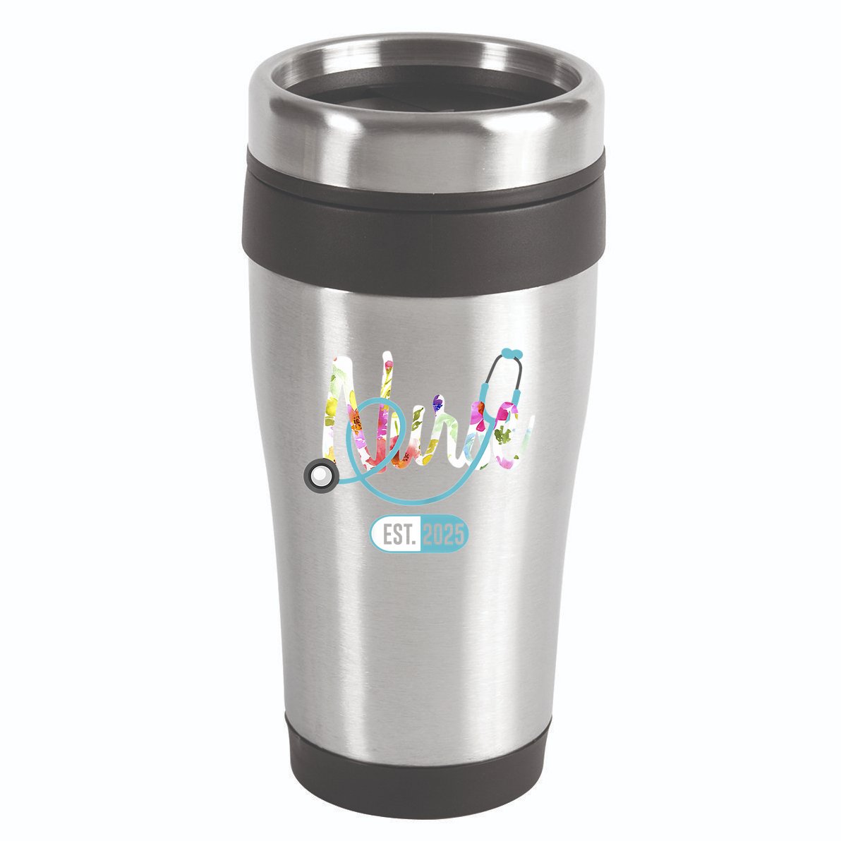 New Nurse Est 2025 Rn Nursing School Graduation Graduate Bsn 16oz Travel Tumbler