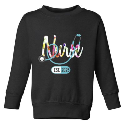 New Nurse Est 2025 Rn Nursing School Graduation Graduate Bsn Toddler Sweatshirt