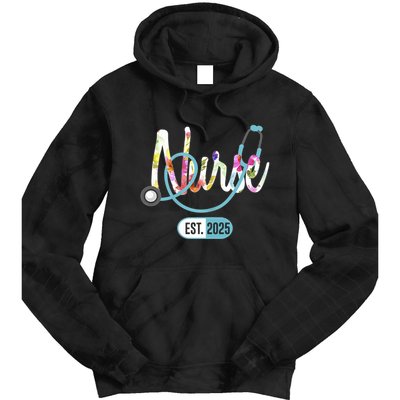 New Nurse Est 2025 Rn Nursing School Graduation Graduate Bsn Tie Dye Hoodie