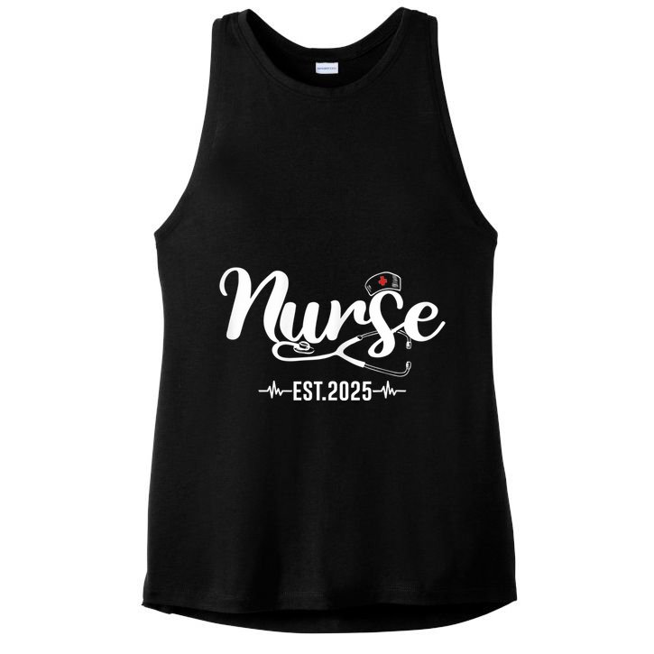 New Nurse Est 2025 Rn Nursing School Graduation Graduate Bsn Ladies PosiCharge Tri-Blend Wicking Tank