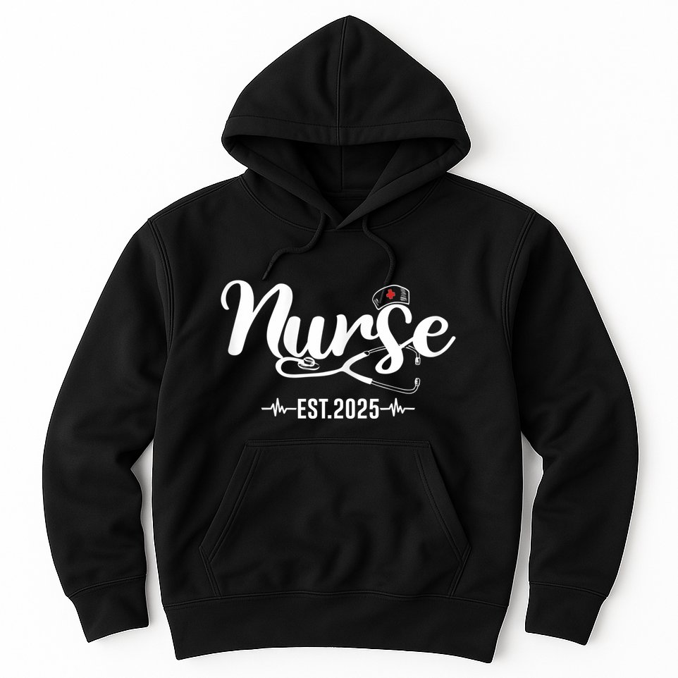 New Nurse Est 2025 Rn Nursing School Graduation Graduate Bsn Hoodie