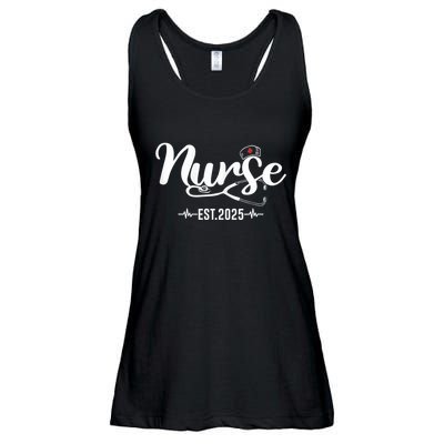 New Nurse Est 2025 Rn Nursing School Graduation Graduate Bsn Ladies Essential Flowy Tank