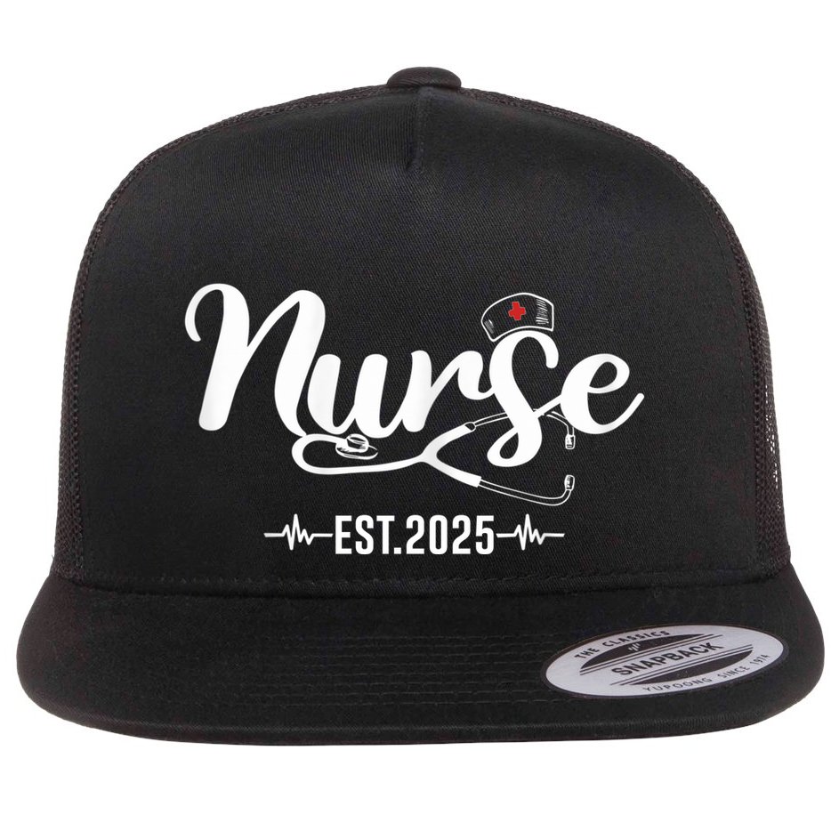 New Nurse Est 2025 Rn Nursing School Graduation Graduate Bsn Flat Bill Trucker Hat