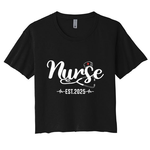 New Nurse Est 2025 Rn Nursing School Graduation Graduate Bsn Crop Top