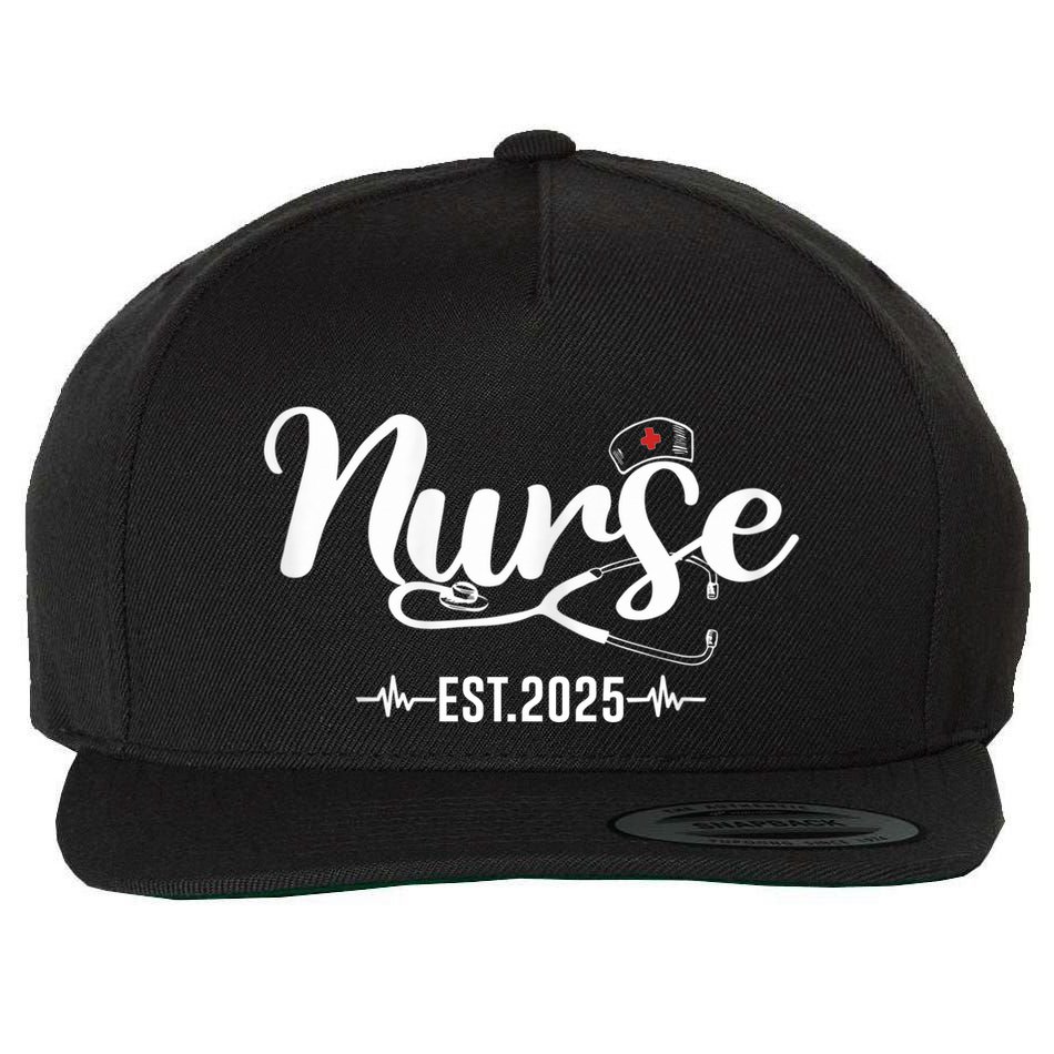 New Nurse Est 2025 Rn Nursing School Graduation Graduate Bsn Wool Snapback Cap