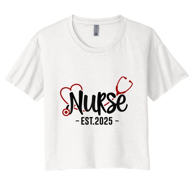 New Nurse Est 2025 Rn Nursing School Graduation Graduate Bsn Crop Top