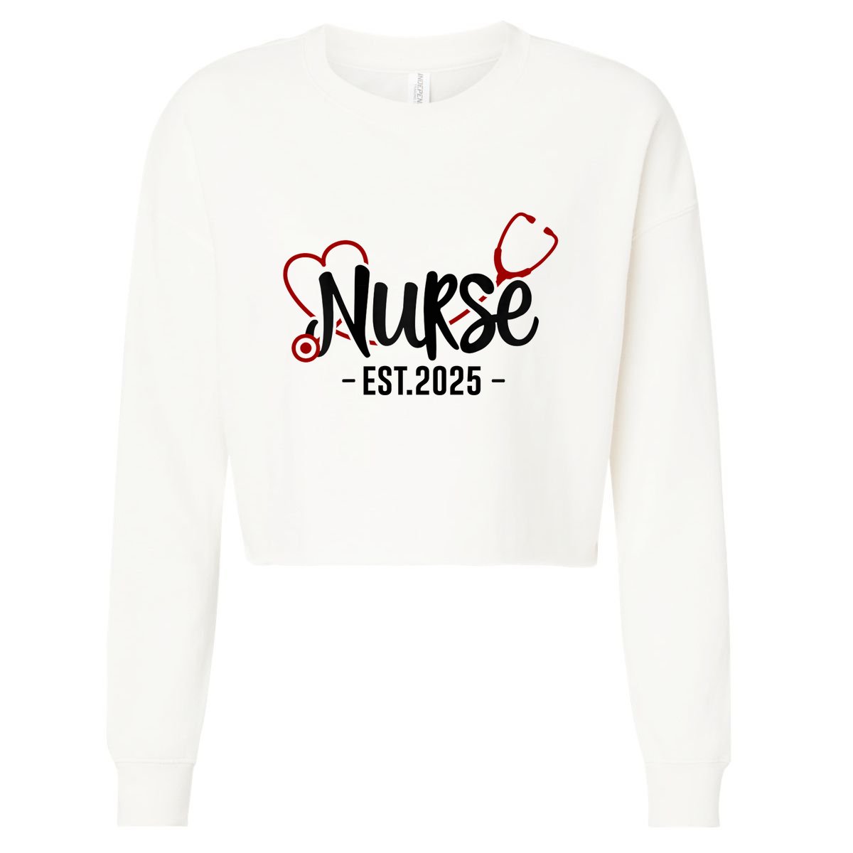 New Nurse Est 2025 Rn Nursing School Graduation Graduate Bsn Cropped Pullover Crew