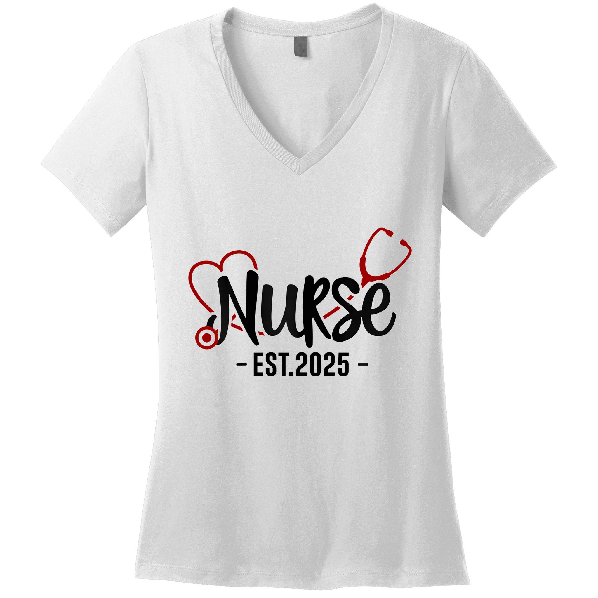 New Nurse Est 2025 Rn Nursing School Graduation Graduate Bsn Women's V-Neck T-Shirt