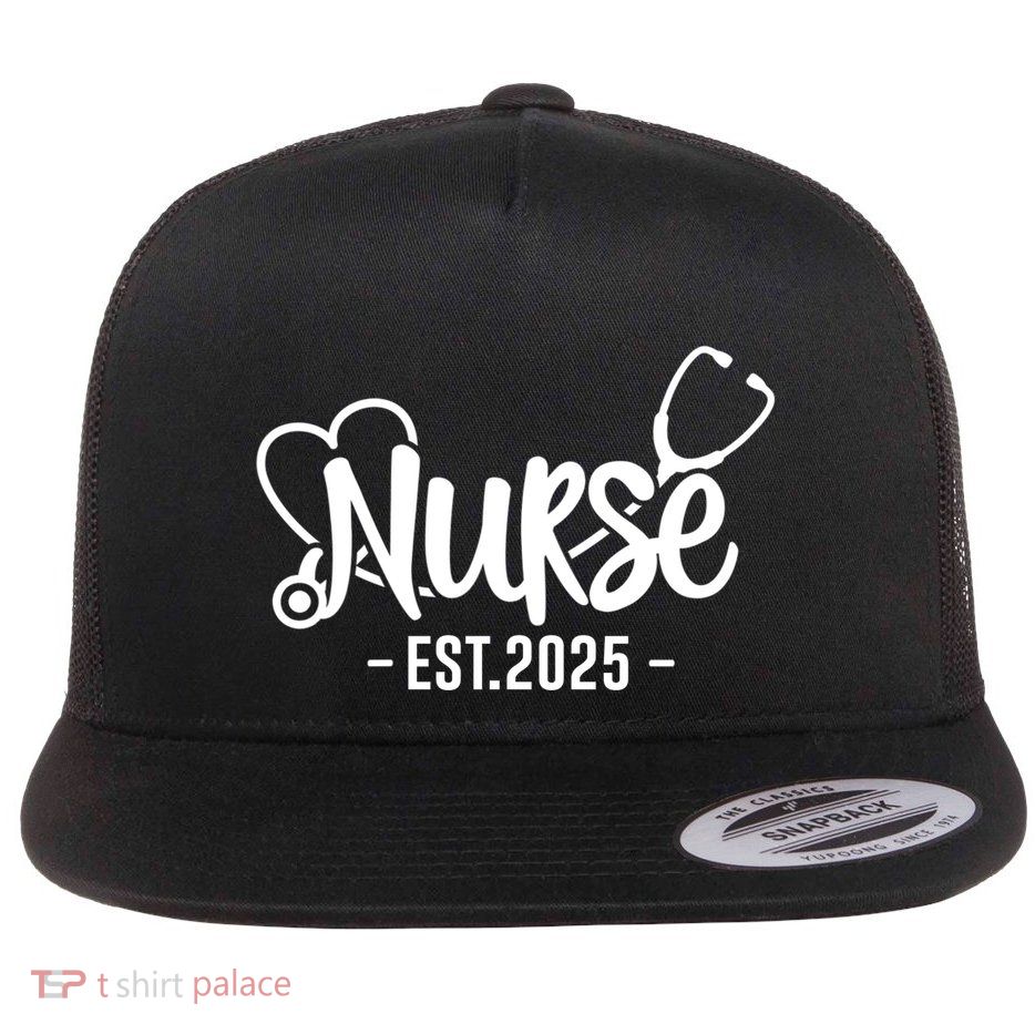 New Nurse Est 2025 Rn Nursing School Graduation Graduate Bsn Flatbill Hat