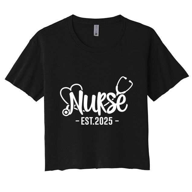 New Nurse Est 2025 Rn Nursing School Graduation Graduate Bsn Crop Top