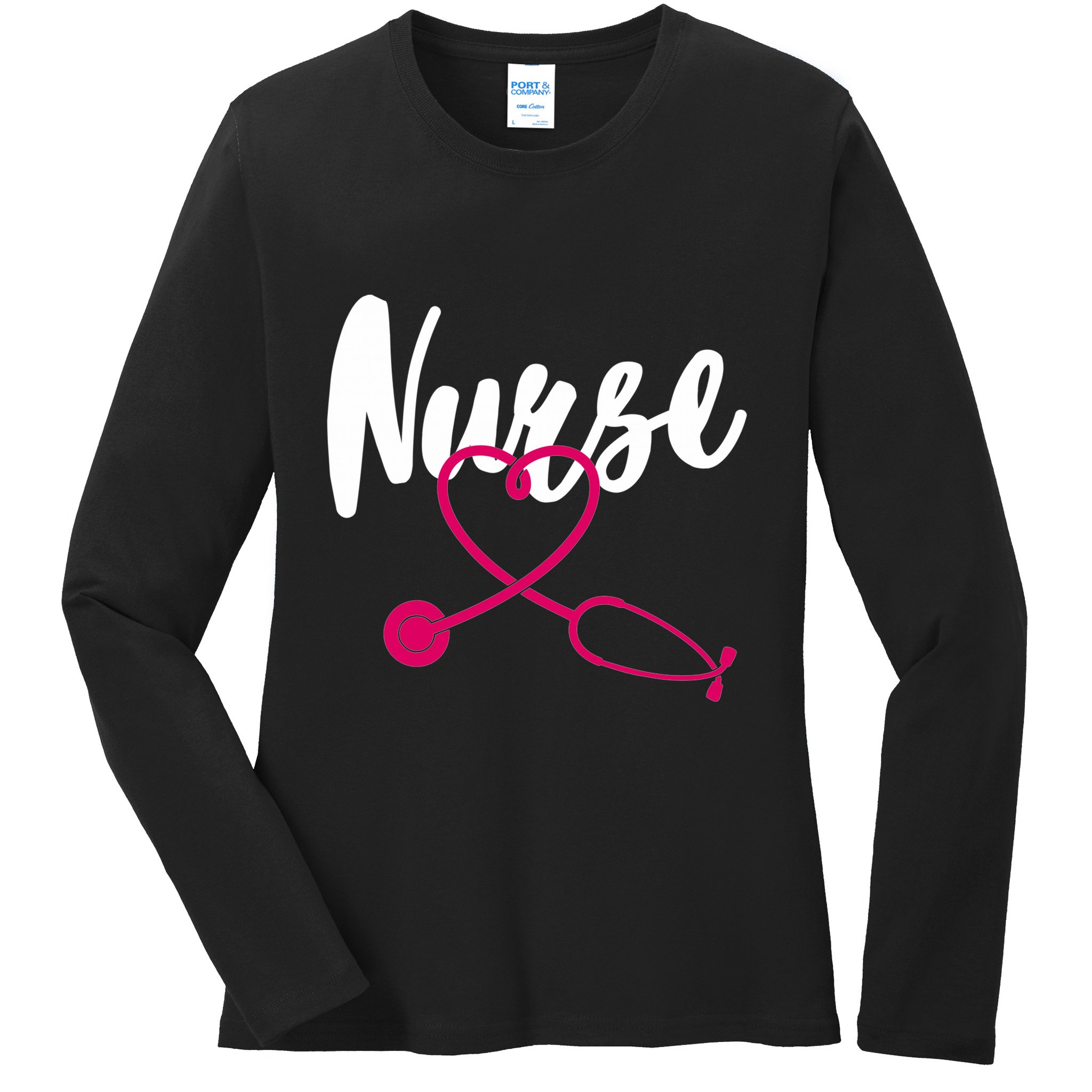 New Nurse Est 2025 Rn Nursing School Graduation Graduate Bsn Ladies Long Sleeve Shirt