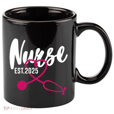 New Nurse Est 2025 Rn Nursing School Graduation Graduate Bsn 11oz C Handle Ceramic Mug