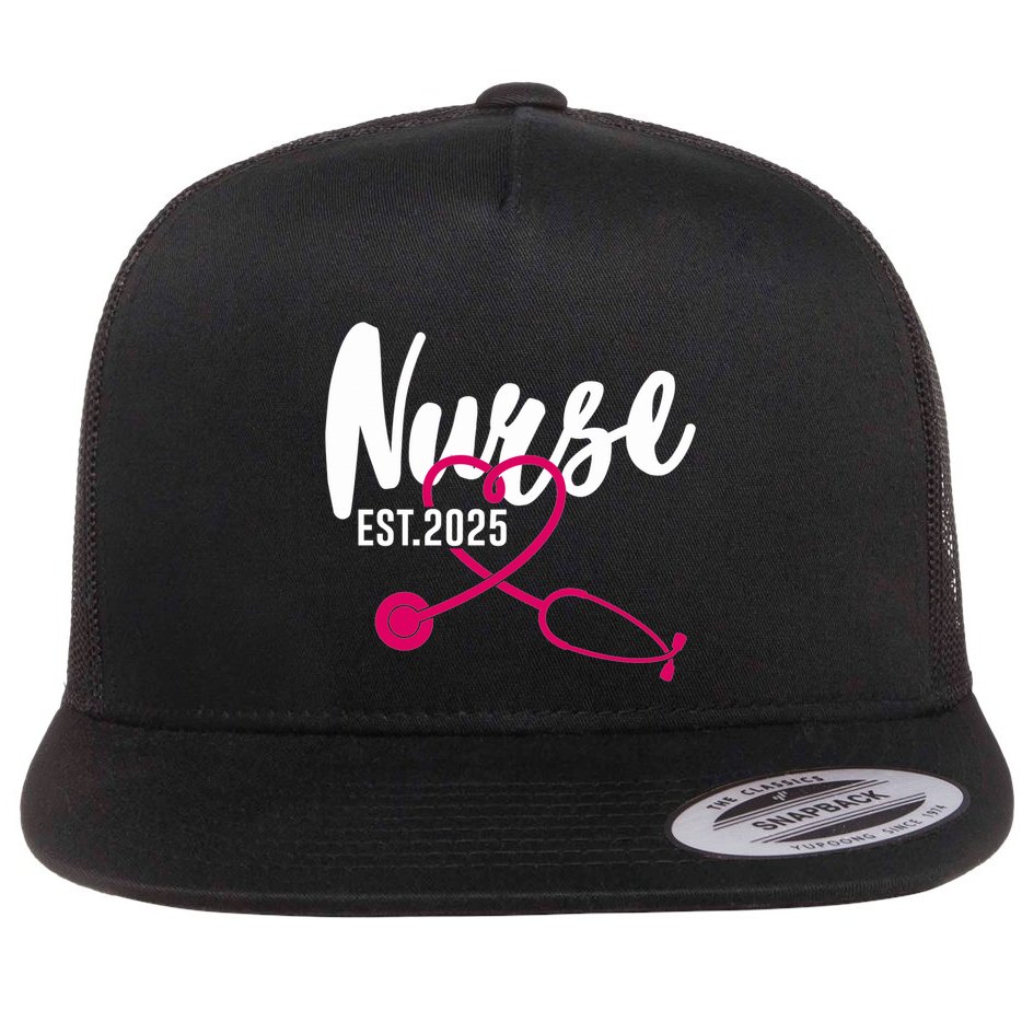 New Nurse Est 2025 Rn Nursing School Graduation Graduate Bsn Flat Bill Trucker Hat