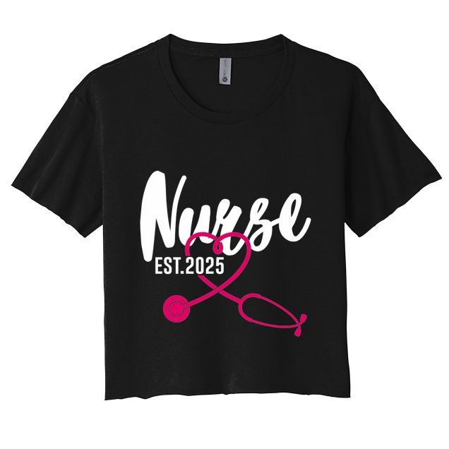 New Nurse Est 2025 Rn Nursing School Graduation Graduate Bsn Crop Top