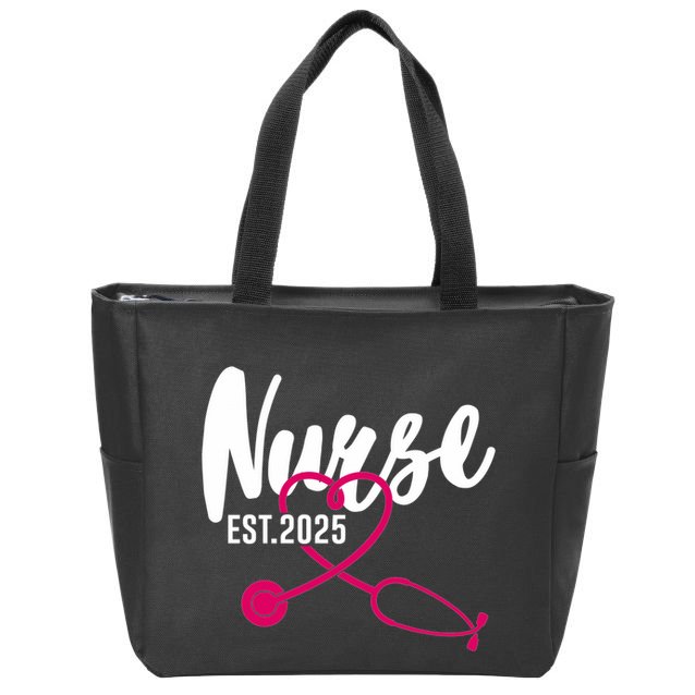 New Nurse Est 2025 Rn Nursing School Graduation Graduate Bsn Zip Tote Bag