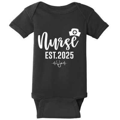 New Nurse Est 2025 Rn Nursing School Graduation Graduate Bsn Baby Bodysuit