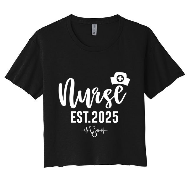 New Nurse Est 2025 Rn Nursing School Graduation Graduate Bsn Crop Top