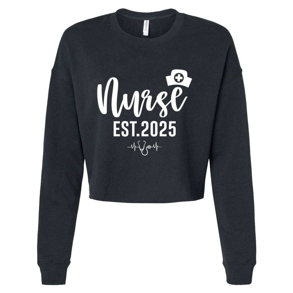 New Nurse Est 2025 Rn Nursing School Graduation Graduate Bsn Cropped Pullover Crew