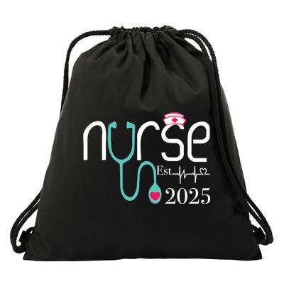 New Nurse Est 2025 RN Nursing School Graduation Graduate BSN Drawstring Bag