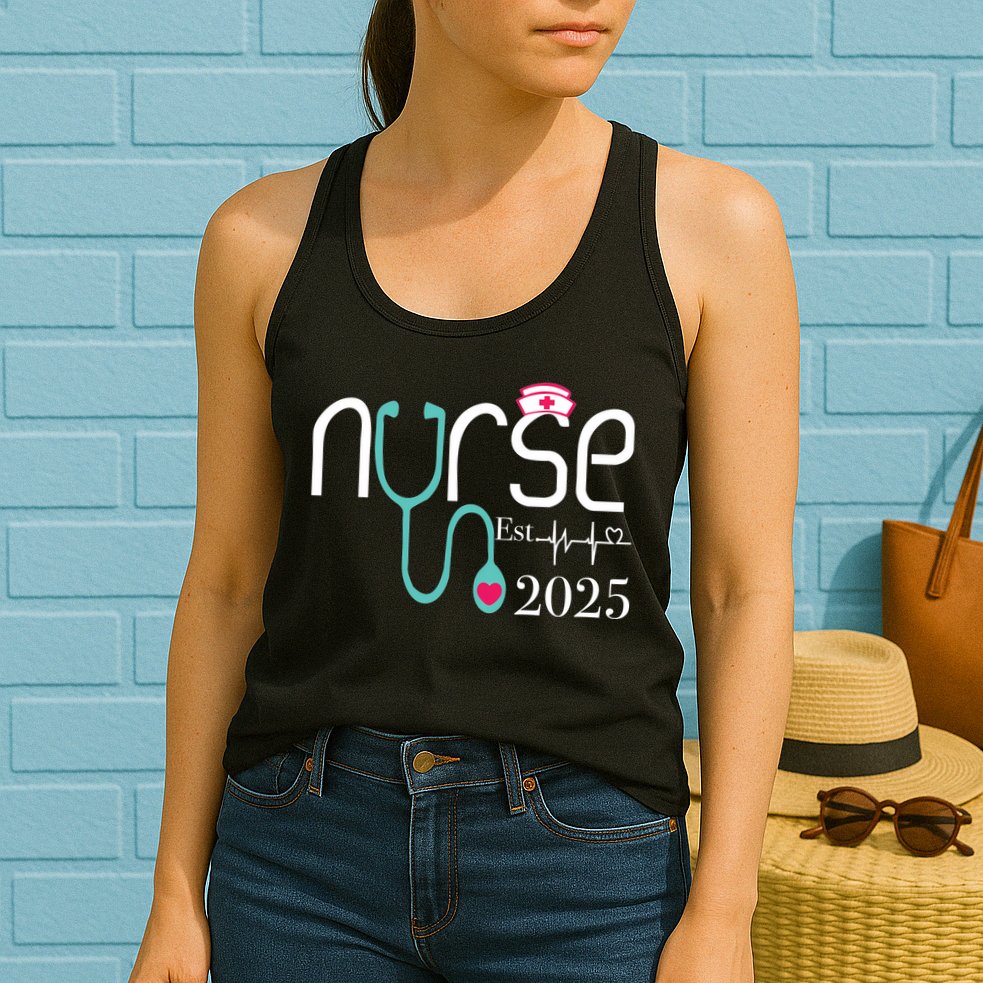 New Nurse Est 2025 RN Nursing School Graduation Graduate BSN Womens Tank Top