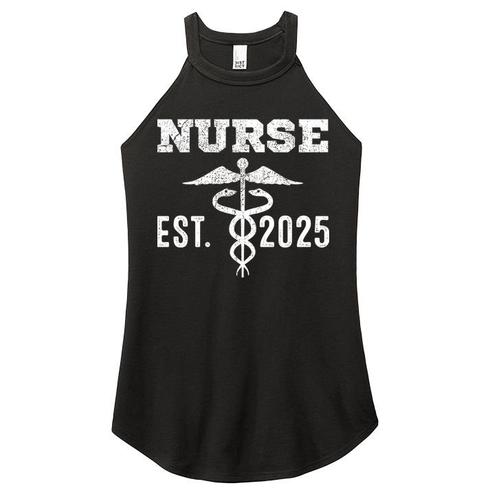 New Nurse Est 2025 RN Nursing School Graduation Graduate BSN Women's Perfect Tri Rocker Tank