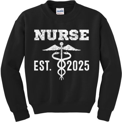 New Nurse Est 2025 RN Nursing School Graduation Graduate BSN Kids Sweatshirt
