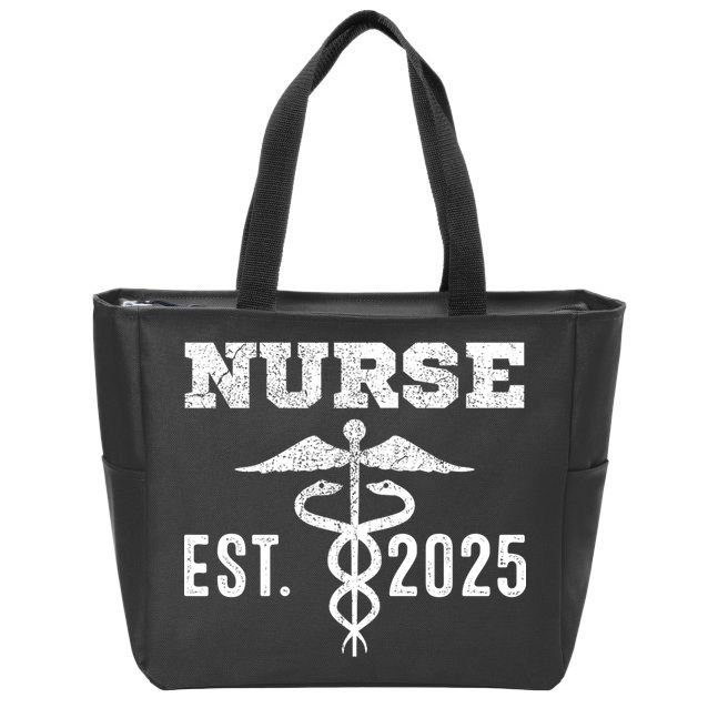 New Nurse Est 2025 RN Nursing School Graduation Graduate BSN Zip Tote Bag