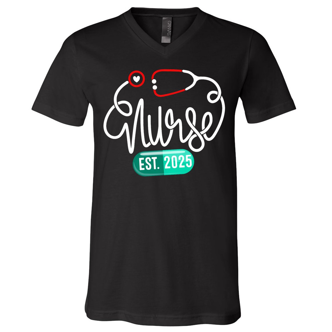New Nurse Est 2025 RN Nursing School Graduation Graduate BSN V-Neck T-Shirt