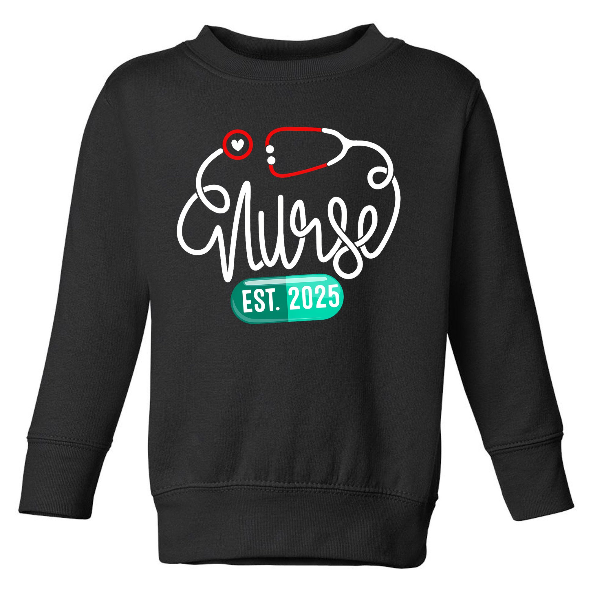 New Nurse Est 2025 RN Nursing School Graduation Graduate BSN Toddler Sweatshirt