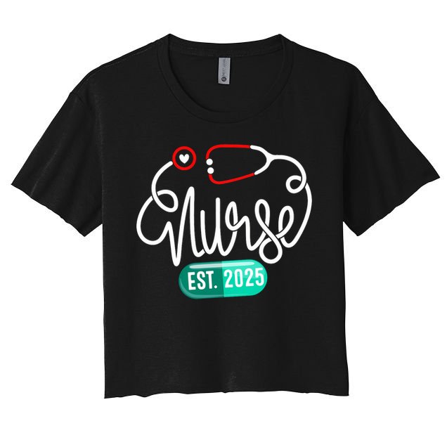 New Nurse Est 2025 RN Nursing School Graduation Graduate BSN Crop Top
