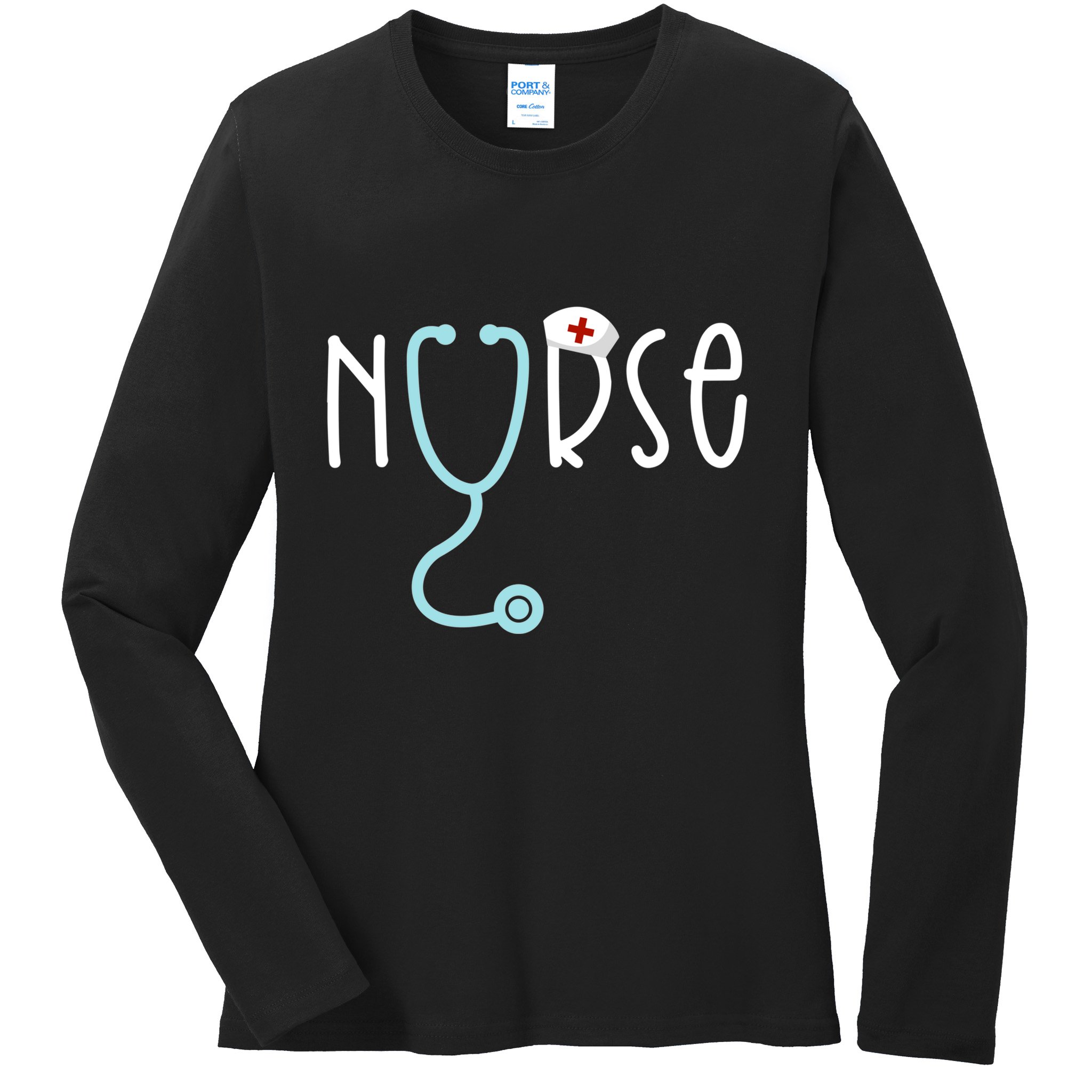 New Nurse Est 2025 Rn Nursing School Graduation Graduate Bsn Ladies Long Sleeve Shirt