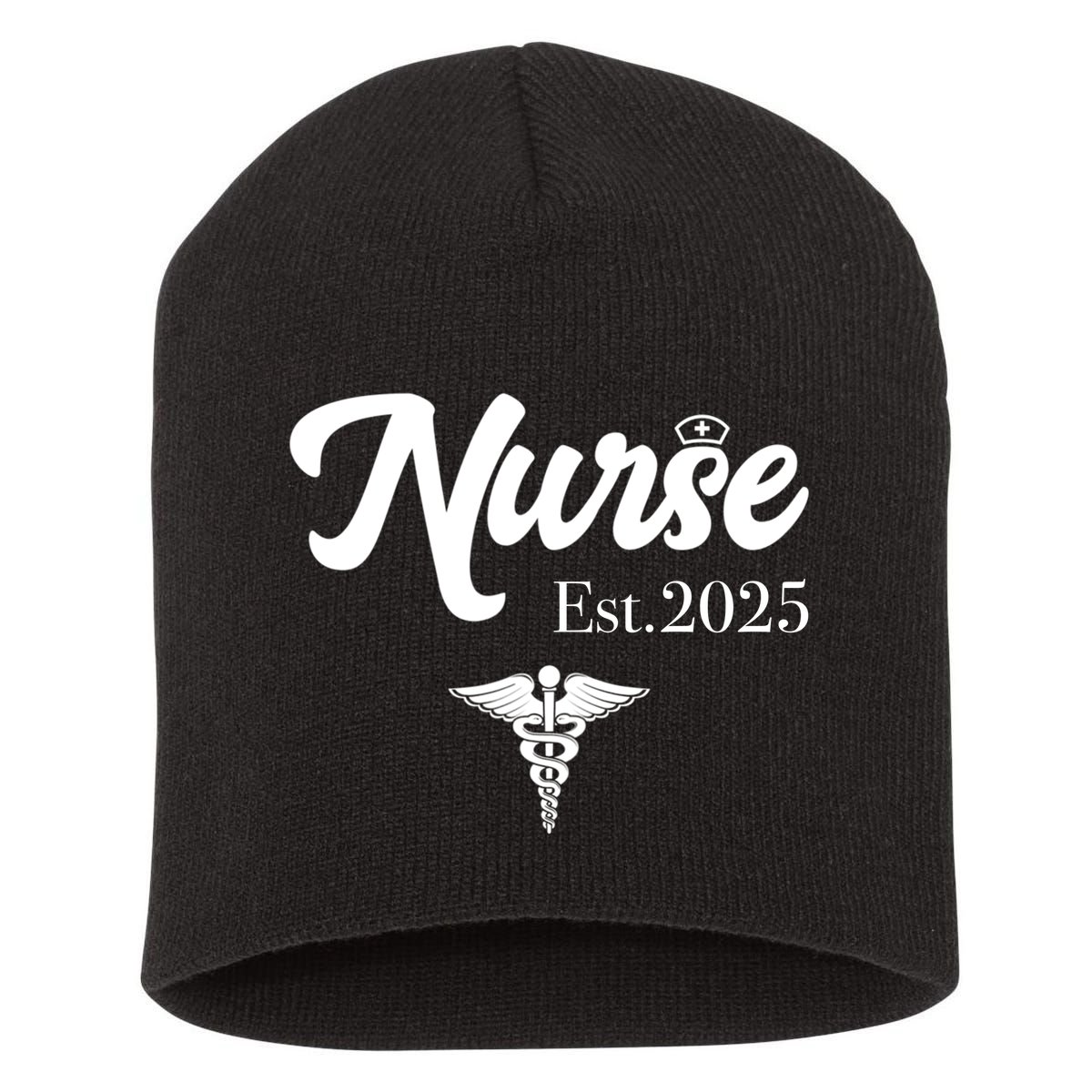 New Nurse Est 2025 RN Nursing School Graduation Graduate BSN Short Acrylic Beanie