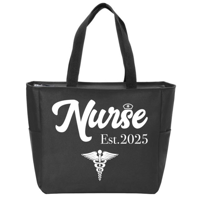 New Nurse Est 2025 RN Nursing School Graduation Graduate BSN Zip Tote Bag